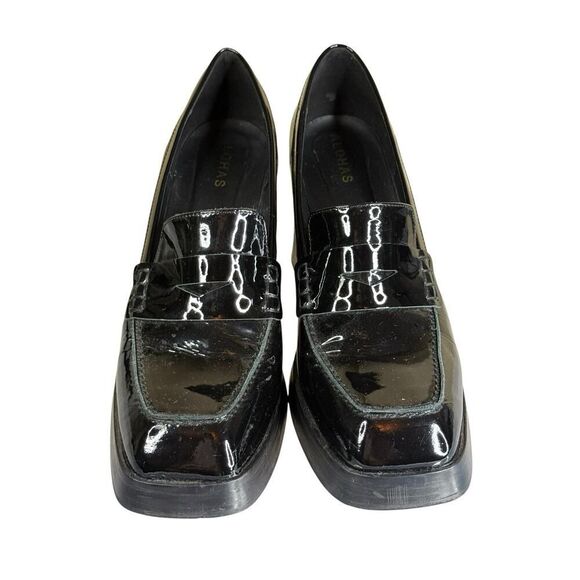 Alohas Take Off Black Patent Leather Loafers 90mm Heel Size 11 US / 41 EU - Picture 11 of 13